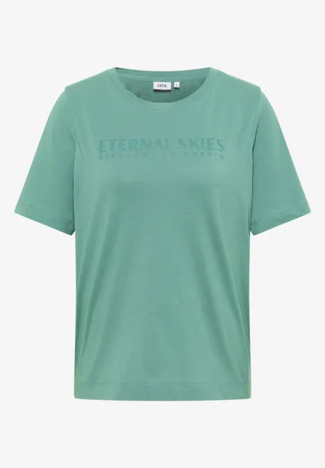 T-Shirt mit Wording Artwork jewel green
