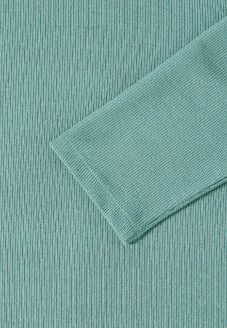 Hoodie Shirt in Rippstruktur jewel green