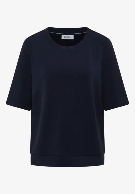 Softes Cupro Touch T-Shirt urban dark blue