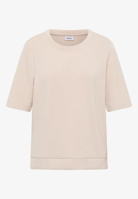 Softes Cupro Touch T-Shirt oat milk beige