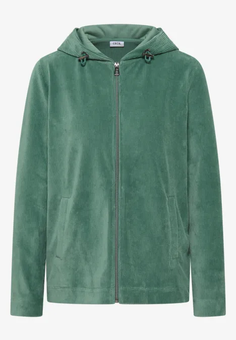 Cordjacke mit Kapuze jewel green