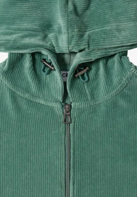 Cordjacke mit Kapuze jewel green