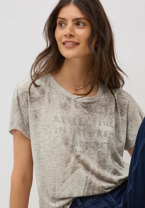 Ausbrenner Wording Shirt natural taupe