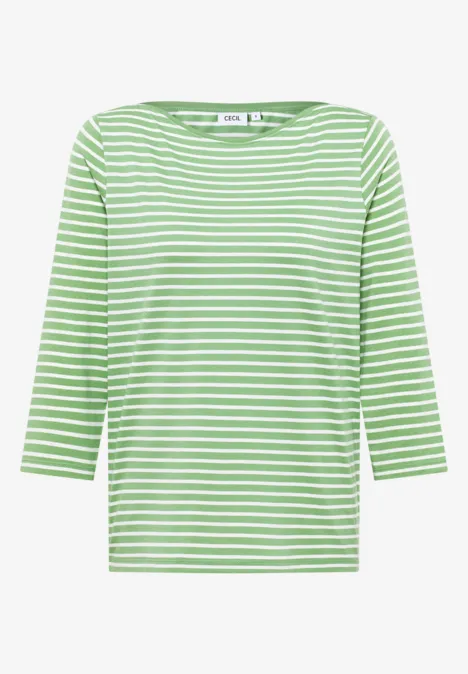 Gestreiftes Shirt fennel green