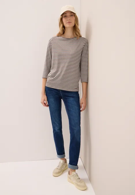Gestreiftes Shirt cocoa taupe