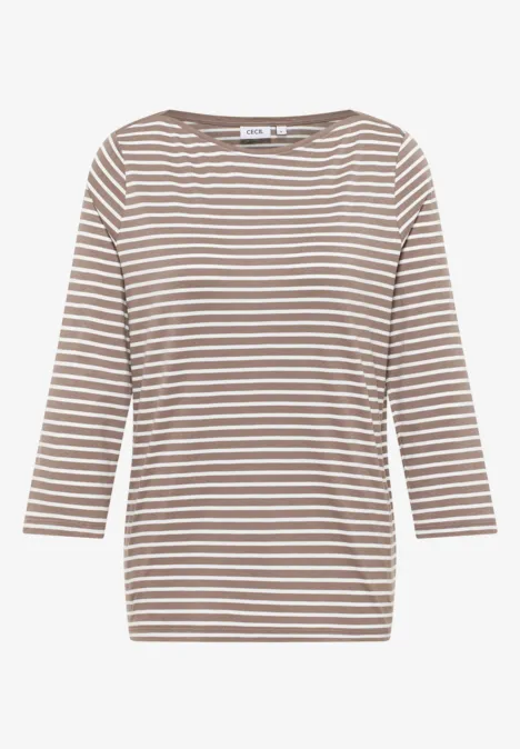 Gestreiftes Shirt cocoa taupe