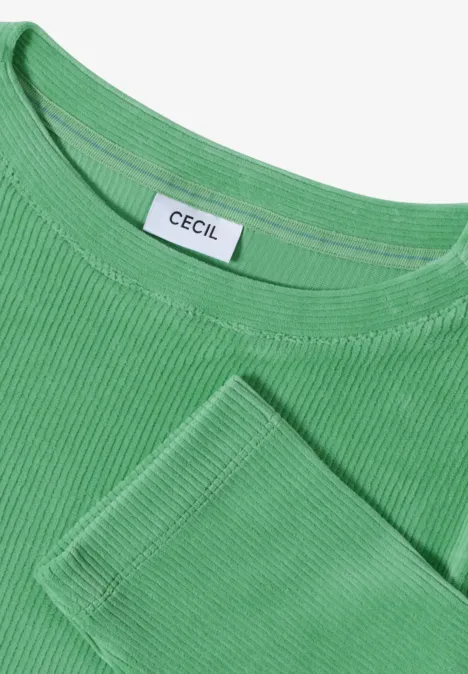 Cordshirt in Unifarbe fennel green