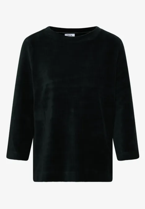 Cordshirt in Unifarbe ink green