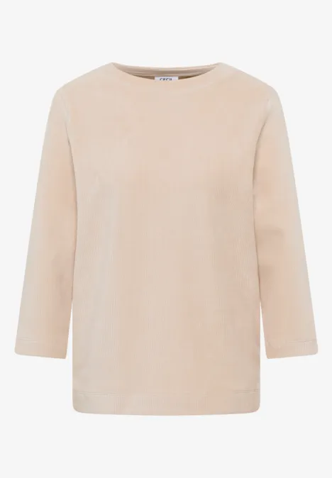 Cordshirt in Unifarbe oat milk beige
