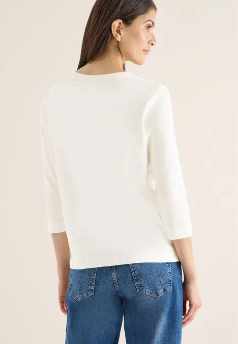 Shirt mit Rippstruktur vanilla white
