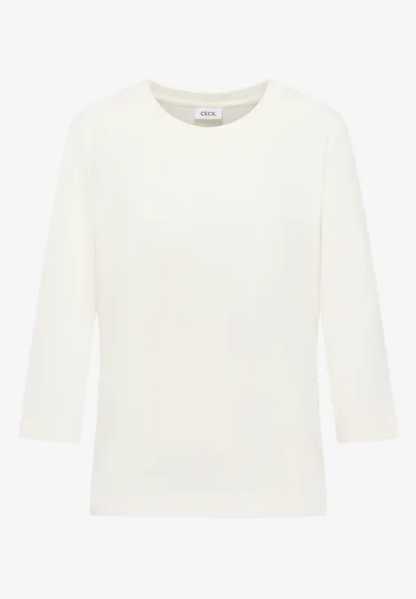 Shirt mit Rippstruktur vanilla white