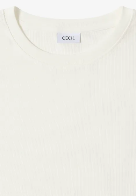 Shirt mit Rippstruktur vanilla white