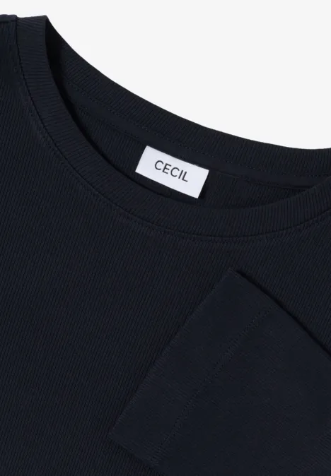 T-shirt avec structure côtelée urban dark blue