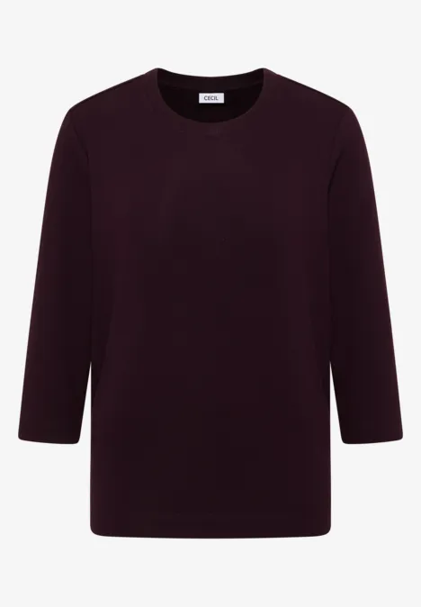 T-shirt avec structure côtelée eggplant red