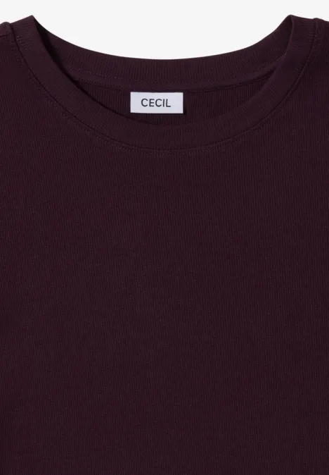 Shirt mit Rippstruktur eggplant red