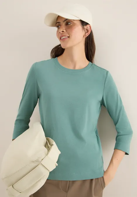 T-shirt avec structure côtelée jewel green