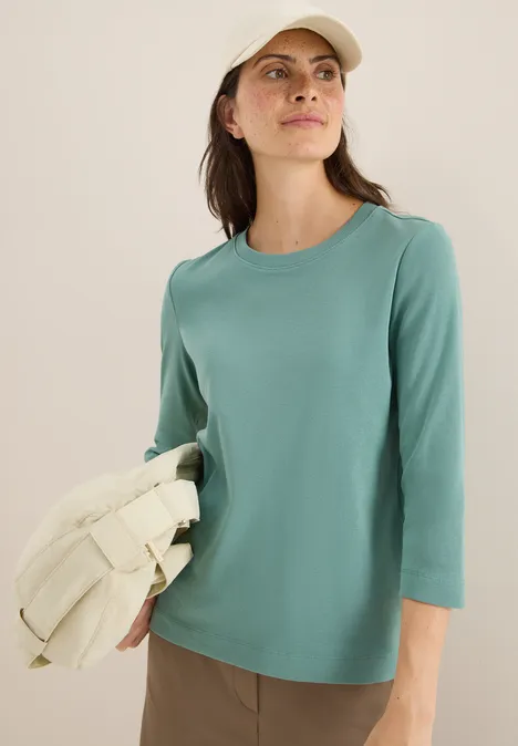 Shirt mit Rippstruktur jewel green