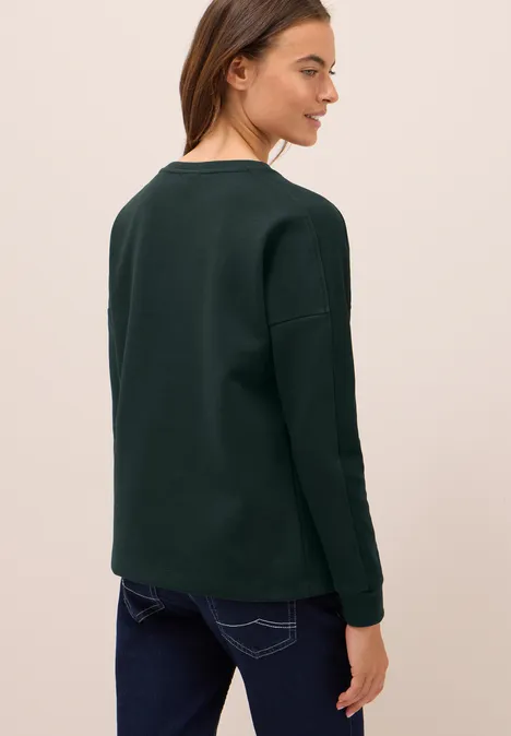 Shirt mit Rippstreifen ink green