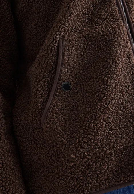 Softe Jacke mit Zipper macchiato brown