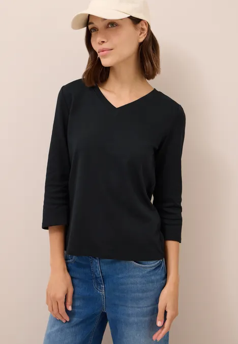 Basic V-Neck Shirt Black