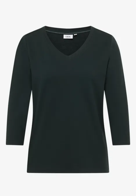Basic V-Neck Shirt ink green