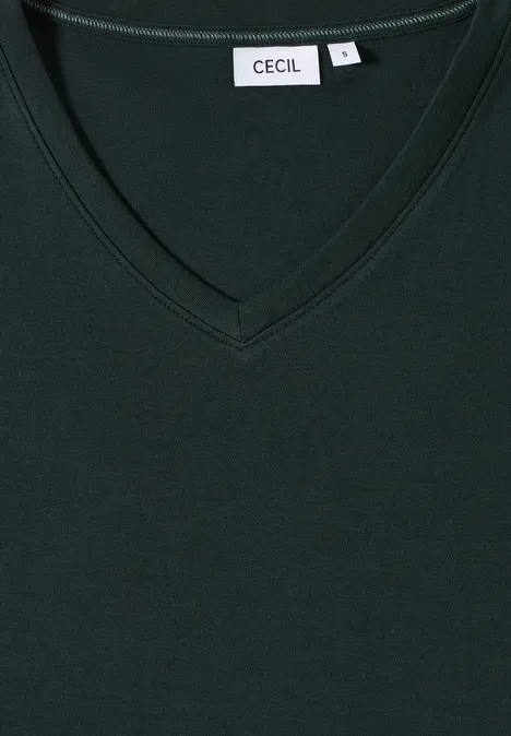 Basic V-Neck Shirt ink green