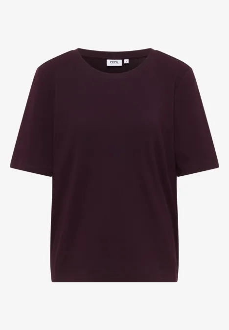Basic Ripp T-Shirt eggplant red
