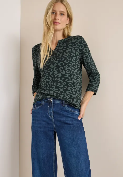 Shirt im Tunika-Look ink green