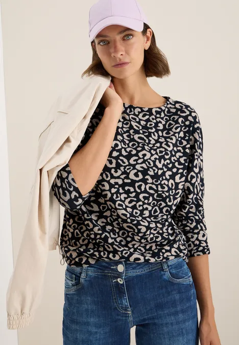 Melange Jacquard Shirt urban dark blue