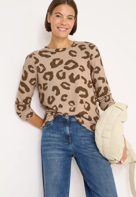 Kuscheliges Leo Shirt sandalwood beige melange
