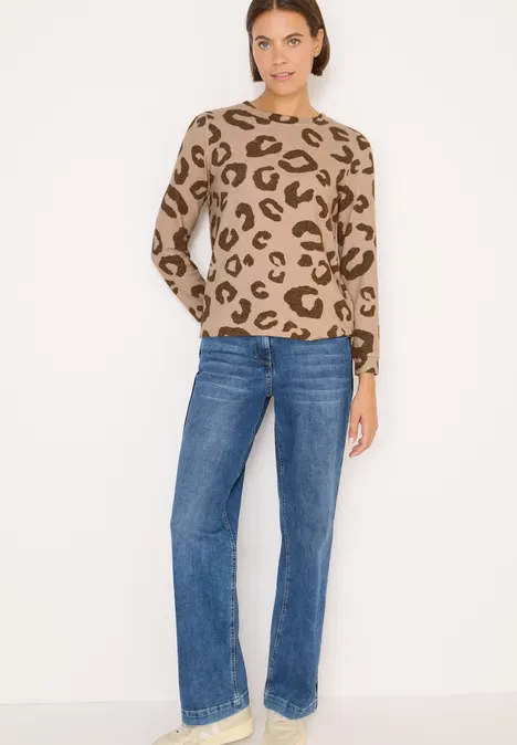 Kuscheliges Leo Shirt sandalwood beige melange
