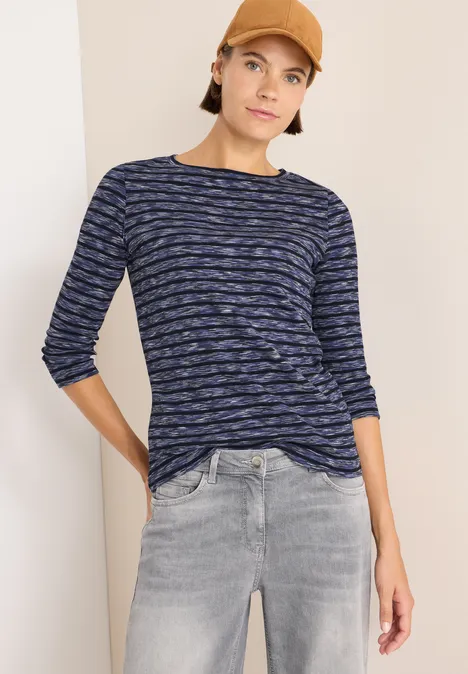 Gestreiftes Ripp-Shirt urban dark blue
