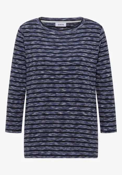 Gestreiftes Ripp-Shirt urban dark blue