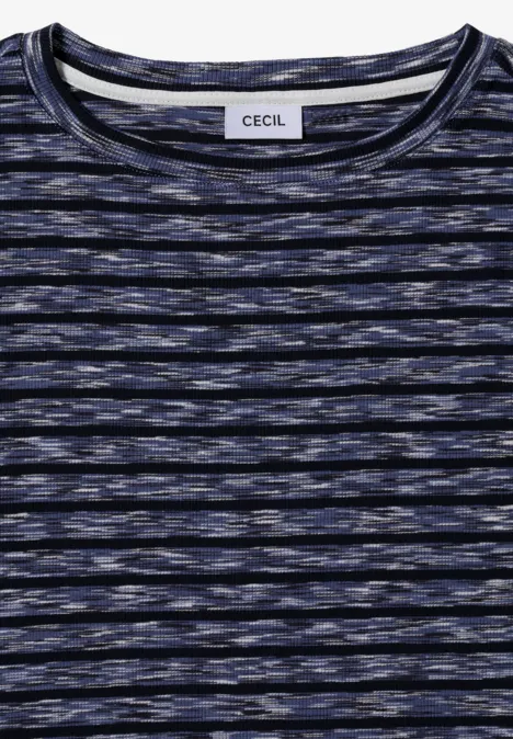 Gestreiftes Ripp-Shirt urban dark blue