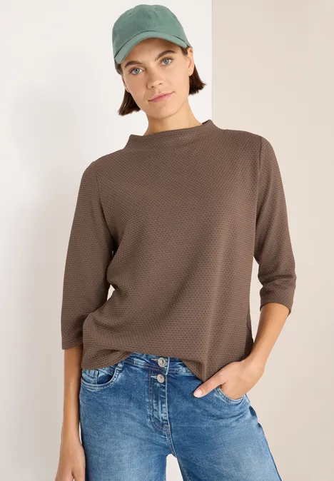 Strukturshirt cocoa taupe