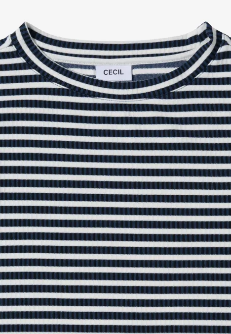 Gestreiftes Strukturshirt urban dark blue