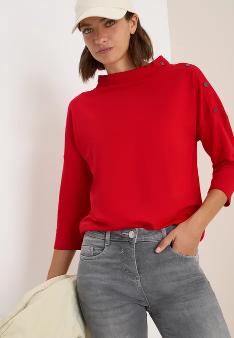 Shirt mit Knopfdetail fiery red