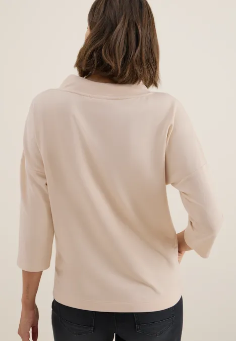 Shirt mit Knopfdetail oat milk beige
