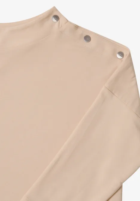 Shirt mit Knopfdetail oat milk beige
