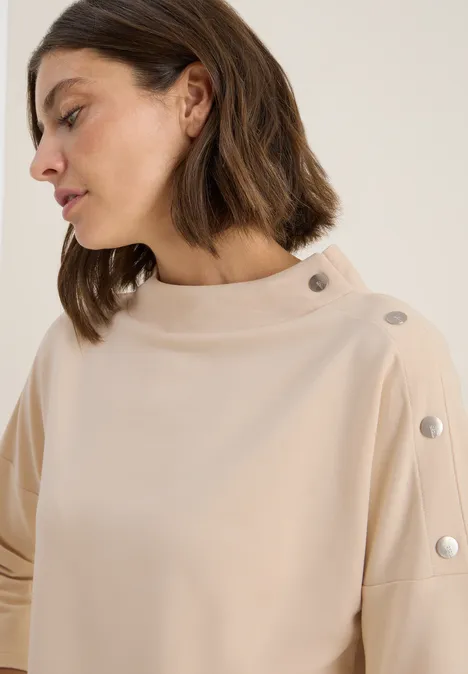 T-shirt avec détail de boutons oat milk beige