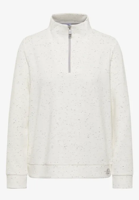 Strukturshirt mit Troyer vanilla white