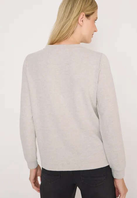 T-shirt mélangé avec boutons toffee cream melange
