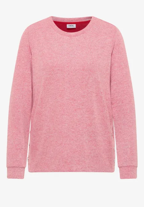 Melange Shirt mit Knöpfen fiery red melange