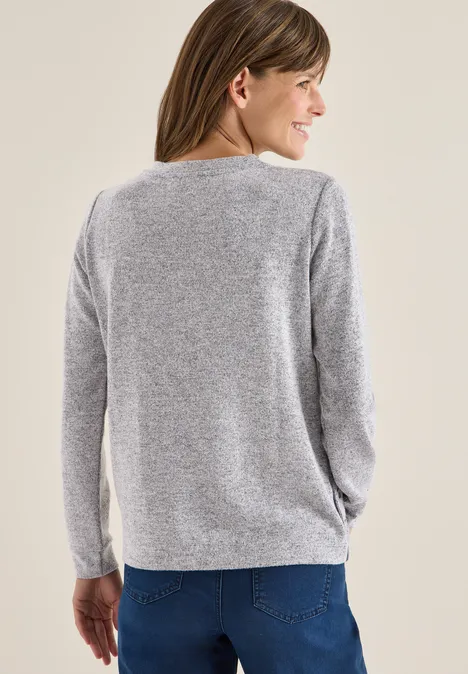 Melange Shirt mit Knöpfen urban dark blue melange