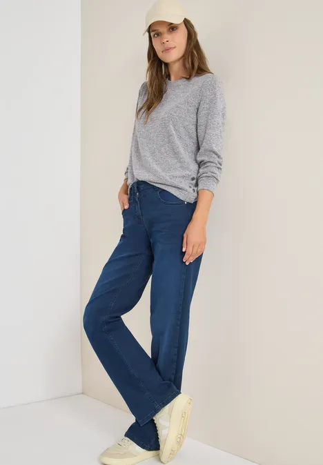 Melange Shirt mit Knöpfen urban dark blue melange