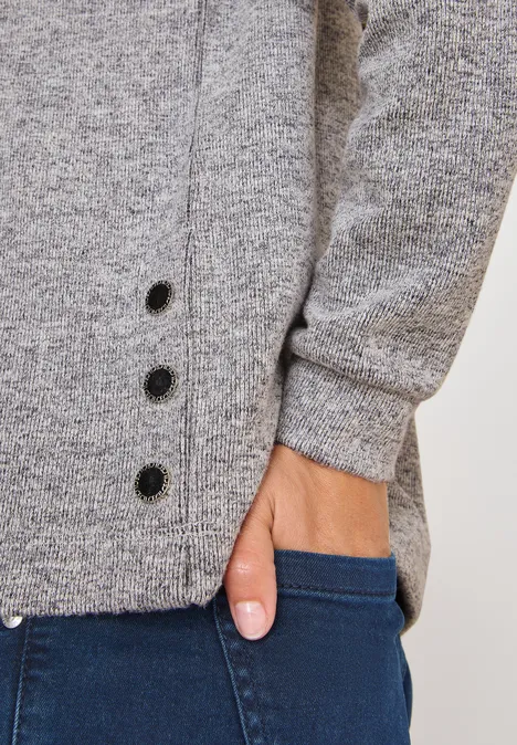 Melange Shirt mit Knöpfen urban dark blue melange