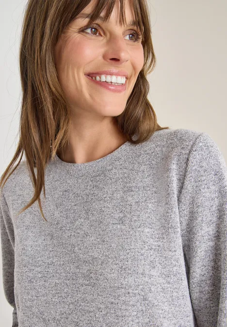 Melange Shirt mit Knöpfen urban dark blue melange