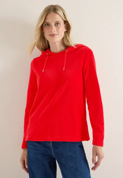 Veste en velours côtelé avec capuche fiery red