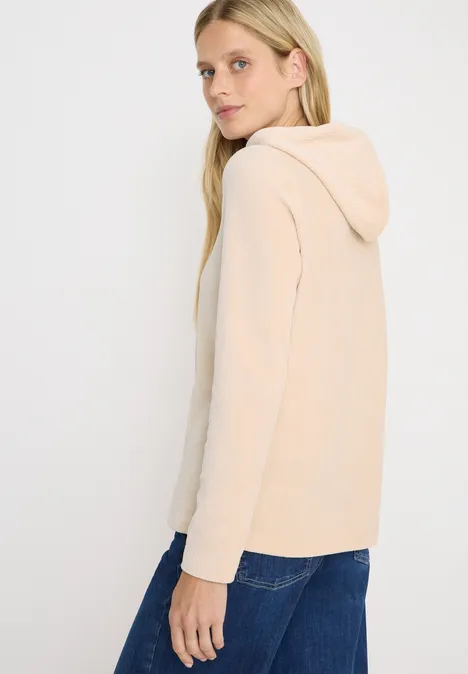 Cordshirt mit Kapuze oat milk beige