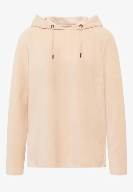 Cordjacke mit Kapuze oat milk beige